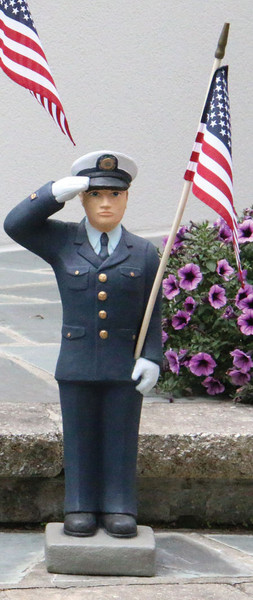 Armed Forces Coast Guard Military Garden Soldier Statue Flag Sculpture